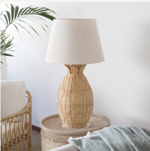Rattan Table Lamp Pineapple Natural